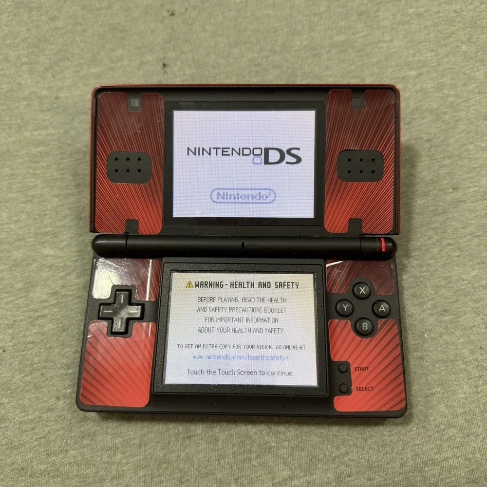 Nintendo DS Lite Crimson Red Black USG-001 Handheld Console Gaming System